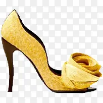 黄色的创意玫瑰花高跟鞋