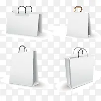 矢量图白色简约购物袋