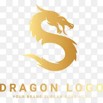 时尚金色的龙logo矢量图