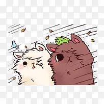 狂风中的兔子