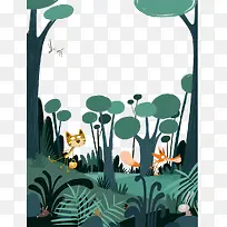 树林里的狐狸和猫