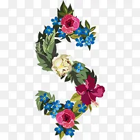 创意数字花环字