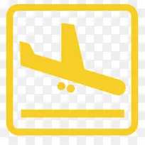 手绘黄色飞机跑道图标