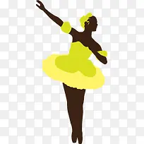 黄绿色扁平芭蕾女孩