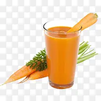现榨的胡萝卜营养果汁
