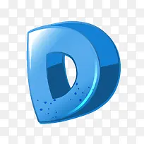 3D的字母D免抠素材