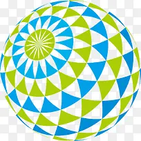 蓝绿酷炫矢量球体图