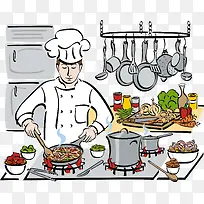 厨师做饭