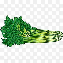 一把矢量卡通绿色芹菜
