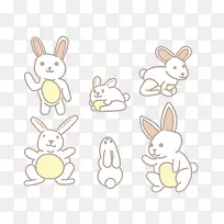 矢量图各种兔子的姿势