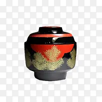 日本漆器莳绘花卉纹茶叶罐
