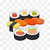 日本美食卡通寿司矢量素材