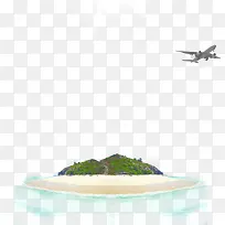 阳光海岛树丛飞机