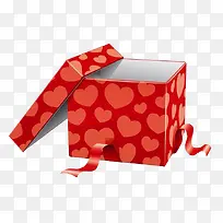 红色礼物盒子圣诞红心免扣素材