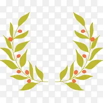 装饰抽象柳絮半花环
