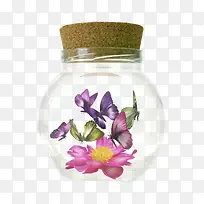 蝴蝶花朵瓶子