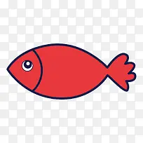 卡通可爱世界海洋日红色小鱼