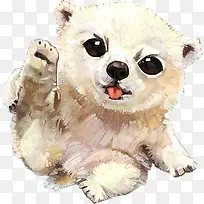 一只逼真的手绘小狗