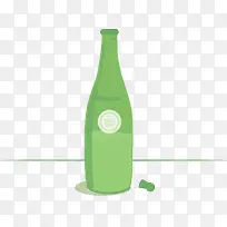 绿色瓶子插画设计