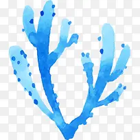 世界海洋日手绘蓝色珊瑚