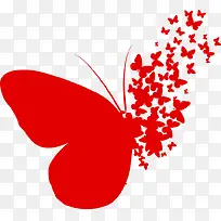 抽象红色蝴蝶图案