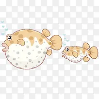 2条吐泡泡的鱼