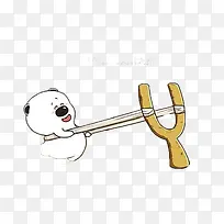 玩弹弓的北极熊