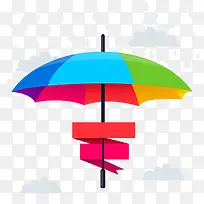 彩虹色雨伞