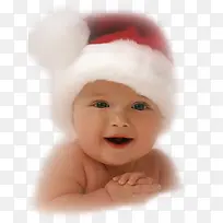 带圣诞帽子的可爱宝宝