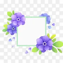 紫色花正方形框
