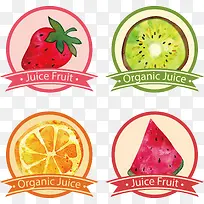 4款水果汁标签矢量图