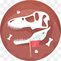 矢量图恐龙的化石