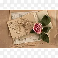 信封与玫瑰花