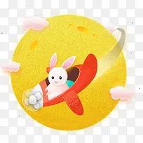 坐着飞船的兔子