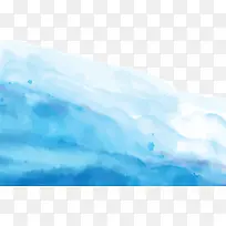 天蓝色水彩涂鸦晕染