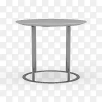 一个灰色圆形金属吧台桌