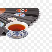 扇子和盖碗茶