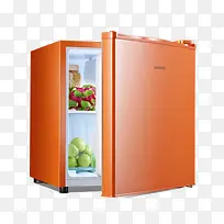 橙色单门冰箱