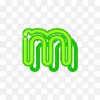 绿色荧光字母m