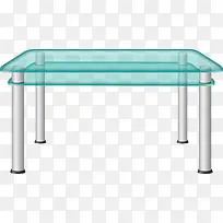 蓝色卡通透明玻璃桌