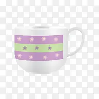 紫色装饰小花茶杯