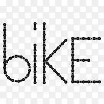 BIKE黑色艺术字链条