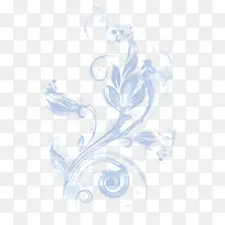 蓝色抽象花朵