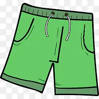绿色卡通男性沙滩裤