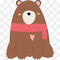 冬季棕色狗熊矢量素材