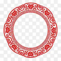 喜庆中国红传统纹样圆形装饰背景