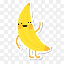 卡通香蕉水果标签设计