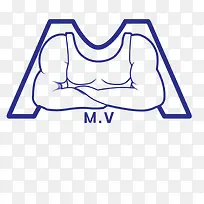 蓝色线条健身俱乐部logo