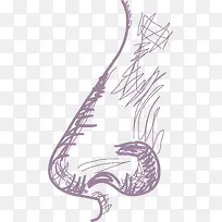 手绘涂鸦侧面鼻子