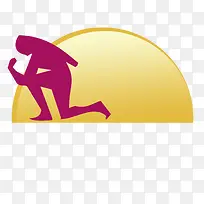 健身俱乐部logo黄色紫色